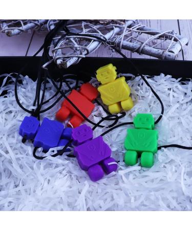 Colonet Sensory Silicone Teething Ring for ADHD & Autism - 5 Pack Biting Relief for Kids (Robot Design) - Buy Online on GoSupps.com