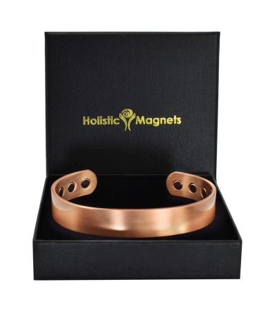 XL Wide Copper Magnetic Bracelet Men Pure Copper Bangle Cuff Holistic Magnetic Band with 6 Strong Neodymium Magnets Adjustable-CB (XL: Wrist 22-24cm/8.6-9.5")