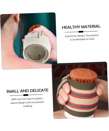 Moxibustion Pot Set | Homsfou Double-Layer Ceramic Kit for Household Massage & Wellness | Universal Moxadosis Tool - 10x6.54cm - Buy Online on GoSupps.com