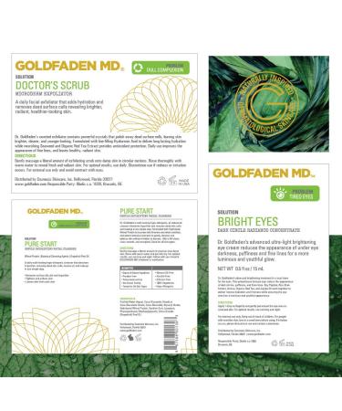 GOLDFADEN MD Brightening Transformation Kit - Advanced 3Pc Skin Care Set with Microdermabrasion Exfoliator Cleanser & Eye Cream for Radiant Skin - Buy Online on GoSupps.com
