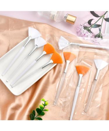 Supkiir 60 Pcs Facial Brush Set - Versatile Face Mask Applicators for Skincare & Makeup | Slim Soft Tools for Women & Estheticians - Orange & White - Buy Online on GoSupps.com