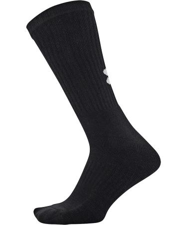 Under Armour Adult Training Cotton Crew Socks - 6 Pack, Black, Large - Buy Online on GoSupps.com