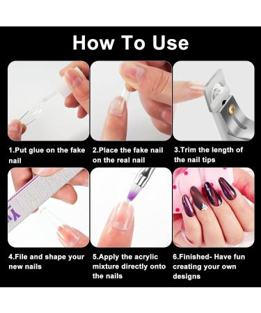 Buy Ywinler Artificial Long Coffin Nail Tips - False Nails with Box Clipper & File for Perfect Manicure - International Shipping Available - Buy Online on GoSupps.com