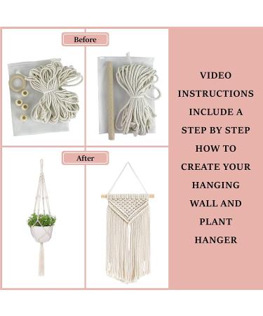 4-in-1 Macrame Kit for Adults - Wall Hanging, Plant Hanger, Dreamcatcher, Keychain with Instructions and Tutorials - Buy Online on GoSupps.com