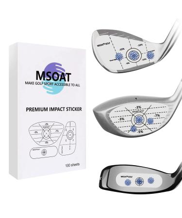 MSOAT Golf Impact Tape Set 300 Pcs, Self-Teaching Sweet Spot and Consistency Analysis, Club Impact Stickers for Woods Irons and Putters Each 100 Pcs, Useful Training Aid for Swing Practice 100Sheet(300pcs 3 IN 1) 300 Pcs Golf Impact Tape