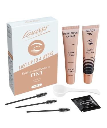 Lomansa Lash Color Kit  Eyebrow Color Black Kit  with Natural Professional Mascara Effects  Safe & Easy to Use at Home Salon