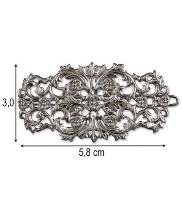 Rivelle Damen Trachten Haarspange alt-silber 5 8 cm - Vintage Haarschmuck f r Hochzeit und Festlichkeiten | Metall Silber Internationale Lieferung - Buy Online on GoSupps.com