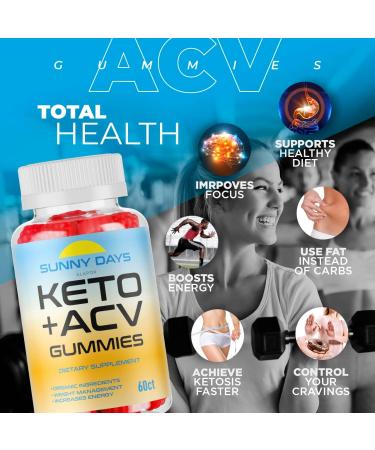 Alapor Sunny Days Keto ACV Gummies - 30 Days Supply of New Sunny Day Plus Apple Cider Vinegar Gummys - Buy Online on GoSupps.com