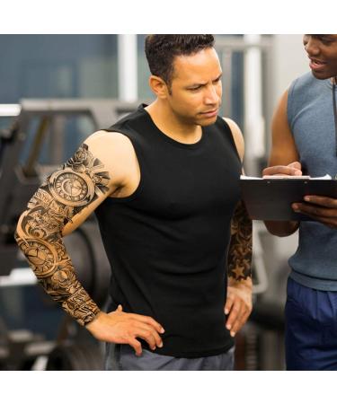 Konsait 15 Sheets Large Temporary Tattoos | Full Arm Tattoo Sleeves for Men and Women | Black Body Stickers | Fake Body Art - Buy Online on GoSupps.com