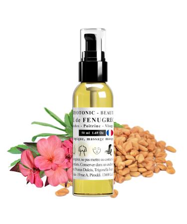 Huile de Fenugrec pour Poitrine Fesses Hanches Acn Cheveux | 100% naturelle nouvelle odeur de Rose bio (50 ml)