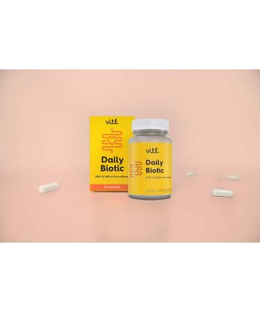 Vitl Daily Biotic - 30 Vegan Capsules - 9 Probiotic Strains - Gut Friendly Bacteria Blend - Digestive Support - 1 Month Supply - Buy Online on GoSupps.com