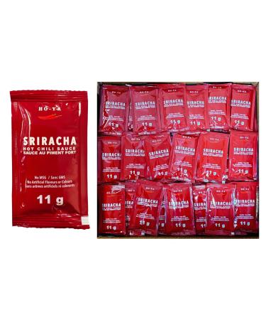 HO-YA Sriracha Extra Spicy Sauce Packets 100pcs x 11g Authentic Vietnamese Hot Chili Sauce Gluten-Free MSG-Free (100)