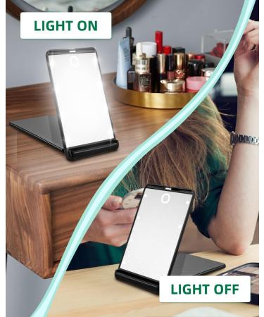 Portable Compact Makeup Mirror with LED Lights - Perfect Handbag Mirror for Travel - Great Gift for Teenage Girls and Women - Buy Online on GoSupps.com
