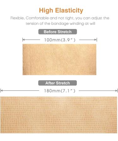 AUPCON Vet Wrap 4in Beige - Self Adherent Cohesive Bandage for Horse, Pets, Ankle Sprains & Swelling - Buy Online on GoSupps.com
