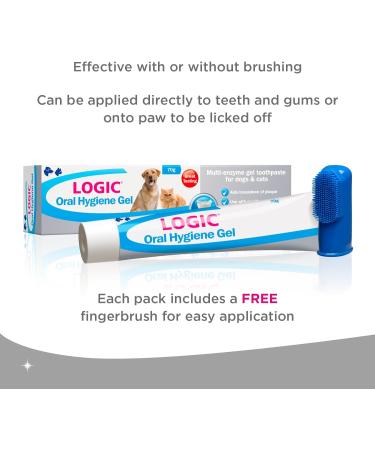 Logic Oral Hygiene Gel for Cats and Dogs 70 g with Finger Toothbrush 1 Count ( Pack of 1) 70 g (Pack of 1) - Buy Online on GoSupps.com