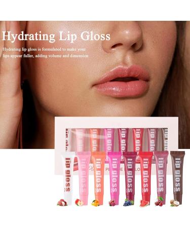 Flavored Lip Gloss Set for Girls 8 x Fruit Flavored Lip Oil Fruit Flavored Lip Oil for Lips Clear Lip Gloss in Different Flavors Long Lasting Lip Gloss Repair - Buy Online on GoSupps.com