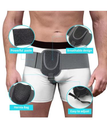 Hernia Belt Truss for Men & Women | Adjustable Groin Hernia Brace with Compression Pads | Post-Surgery Support | Large Black - Buy Online on GoSupps.com