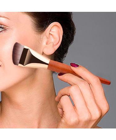 Flat Top Makeup Brush - Ultra Thin Foundation Brush | Wooden Handle Foundation Brush | Face Makeup Tool | Flat Makeup Brush | Professional Contour Brush For Liquid Cream And Powder - Buy Online on GoSupps.com