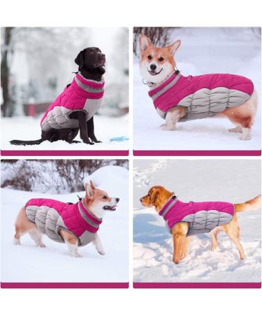 Kuoser Waterproof Dog Coat - Cold Weather Jacket for Small & Medium Dogs | Cozy Fleece-Lined Winter Vest in XXL Pink - Buy Online on GoSupps.com