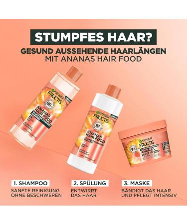 Garnier Fructis Glossy Haircare Set | Shine & Nourish Long Hair | Vitamin & Lipid Complex | Pineapple Shampoo Rinse & 3-in-1 Mask | 400 ml Each - Buy Online on GoSupps.com