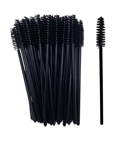 50 Pieces Eyelash Brush for Make up Disposable Mascara Wands Portable Eyebrow Brush Perfect for Home Travel and Outing Black