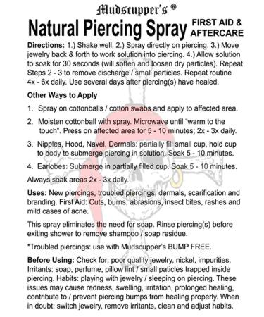 Mudscupper's Natural Piercing Spray | Sterilized Sea Salt Solution for Cleansing & Healing Piercings | 4 fl oz - Buy Online on GoSupps.com