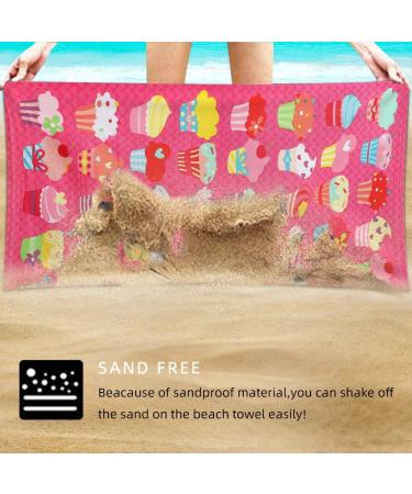Auxory 30x60 Microfiber Beach Towel for Travel - Quick Dry, Sand Proof, Super Absorbent - Ice Cream Design - Ideal for Swimmers, Men, Women, Kids - Buy Online on GoSupps.com