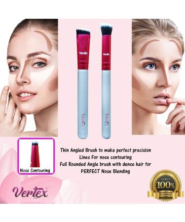 Vertex Beauty Contour Brush Set - Nose Sculpting, Angled Definition & Blush Brushes - Buy Online on GoSupps.com