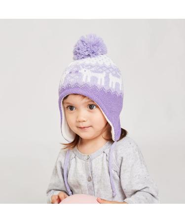 Toddler Winter Hat with Earflap for Boys and Girls - Deer-Purple (2-4 Years) - Buy Online on GoSupps.com