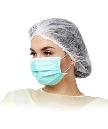 Ckdcares Ships from USA- 100 Pieces Disposable Hair Net Non-Woven Head Bouffant  Scrub caps. Hair Net Cap for Food Service  DIY Makeup  Shower  Cleaning. Unisex Scrub Cap. One Size fits All