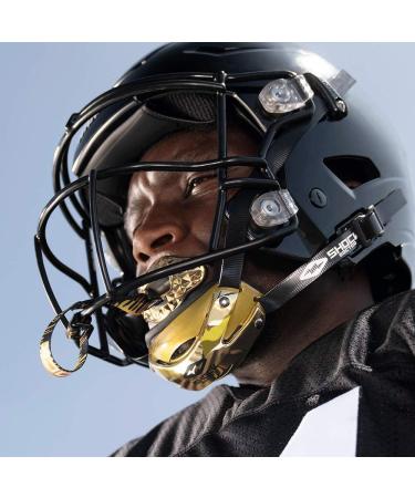 Shock Doctor Ultra Pro Showtime Chin Strap - Adult L/XL - Chrome/Gold | Best for Sports & Comfort - Buy Online on GoSupps.com