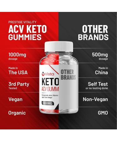 (5 Pack) Vista Keto ACV Gummies - Advanced Formula Vista Keto Plus ACV Gummies Apple Cider Vinegar Vista ACV Dietary Supplement Men Women (300 Gummies) - Buy Online on GoSupps.com