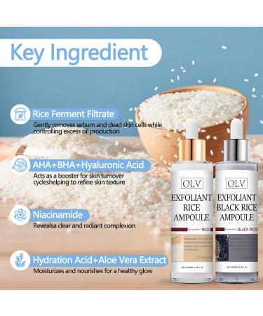 2 Pcs Peel Shot Glow Rice Ampoule Duo White & Black Rice Exfoliant for All Skin Types Gentle Peel & Deep Hydration Dead Skin Cells Remover - Buy Online on GoSupps.com