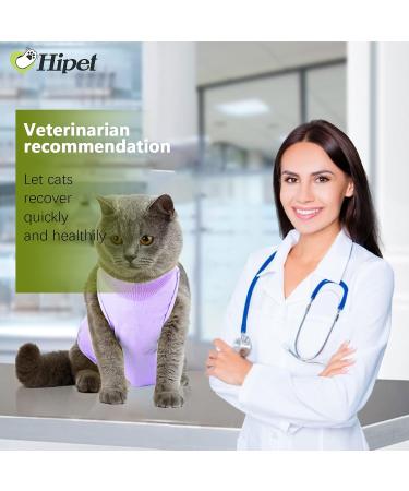 Buy Hipet Cat Surgical Recovery Suit - Anti Licking Onesie for Abdominal Wounds & Skin Diseases - Replacement E-Collar for Cats - Medium Violet - Buy Online on GoSupps.com