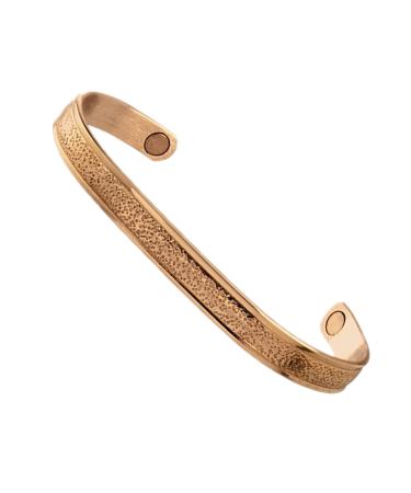 Sabona Pebbled Copper Magnetic Bracelet, Copper Wristband, Large, 6.5" Large Brown