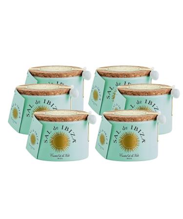 Sal de Ibiza Flor de sal Set of 6 clay pots with porcelain spoons 125 g Ibiza salt.