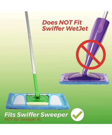 Swiffer-Compatible 12.5'' Reusable Microfiber Mop Refill Pads - 4 Pack | Washable for Hard Floor Cleaning - Buy Online on GoSupps.com