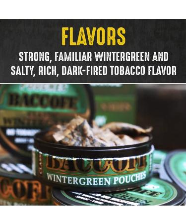 BaccOff Classic Wintergreen Pouches - Tobacco-Free, Nicotine-Free Snuff Alternative (10 Cans) - Buy Online on GoSupps.com