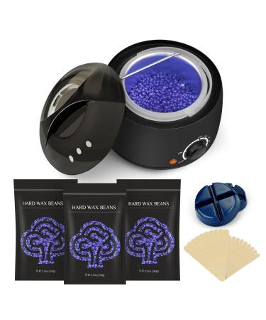 Waxing Kit  Wax Warmer Hair Removal Wax Kit with 4 Bags Hard Wax (3.5oz/bag) for Full Body  Legs  Face  Eyebrows  Bikini Women Men At Home Waxing