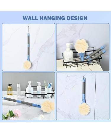 Loofah with Handle - 21.7 Back Scrubber for Exfoliation & Skin Health | Shower Loofah for Men & Women (Blue) - International Shipping Available - Buy Online on GoSupps.com