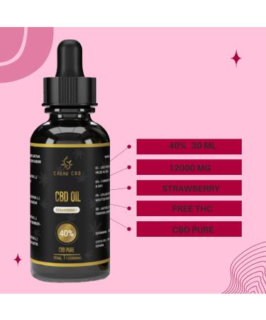 CBD | Organic Hemp CBD Oil | 40% 12000mg 30ML | Hemp CBD Oil | Strawberry CBD Oil | Made in EU | 0% THC 1200 - Buy Online on GoSupps.com