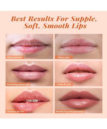 ANAiRUi Lip Mask & Scrub Set - Peach Collagen Lip Care Kit for Dry, Cracked Lips - Overnight Treatment for Lip Lines - Moisturizer & Exfoliator Sugar Scrub - Buy Online on GoSupps.com