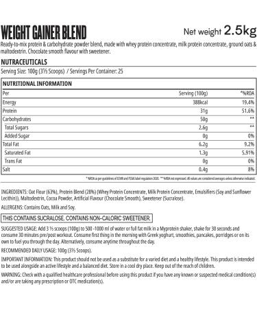 Myprotein Impact Weight Gainer Chocolate Smooth 1 kg - Buy Online on GoSupps.com