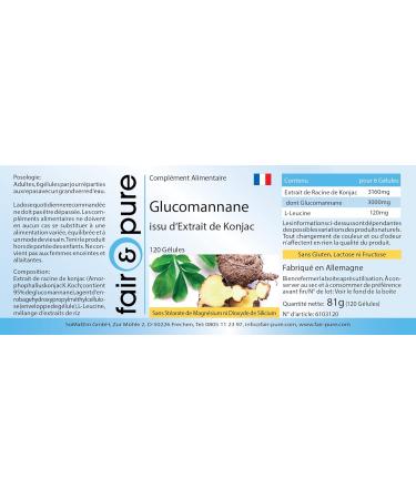 Fair & Pure - Glucomannan 500 mg Konjac Root Extract - 120 Capsules - Buy Online on GoSupps.com