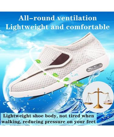 MFAJDHS Women's Diabetic Shoes - Extra Wide Lightweight Walking Sneakers for Elderly Swollen Feet - Adjustable Closures - Breathable with Air Cushion - 10 Wide Black - Buy Online on GoSupps.com