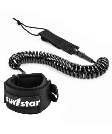 surfstar 10 Coiled SUP Leash, Paddleboard Ankle Leash Surfboard Leash, Stand Up Paddle Board Safety Ankle Strap