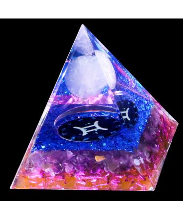 XIANNVXI Gemini Tower Healing Crystals Tower Crystal Tower for Positve Energy Gemini Gifts for Women Men Orgone Tower Spiritual Gifts for Healing Meditation Reki Bring Luck J - Gemini