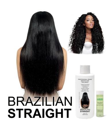 Real Brazilian Keratin Straightening Treatment Kit - Pro Results for Shiny Smooth Hair | Lasts 3-9 Months | 4 oz - Buy Online on GoSupps.com