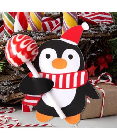  Rosixehird Rosixehird 50 Pcs Christmas Lollipop Paper Cards Christmas Decorations Santa Penguin Christmas Lollipop Christmas Decoration Packaging - Buy Online on GoSupps.com