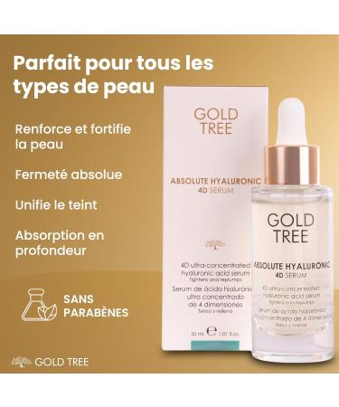 GOLD TREE 4D Hyaluronic Acid Serum. Face Serum For Women 30ml. Niacinamide Firming Serum For All Skin Types. Anti-Aging Serum That Regenerates And Repairs The Skin. Skincare Face Serum - Buy Online on GoSupps.com
